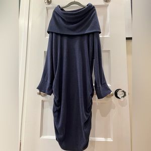 Maternity cowl neck sweater dress from Pink Rose, navy, size M